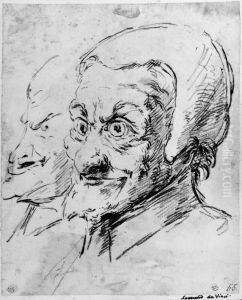 Two grotesque male heads