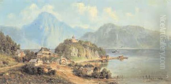 Veduta Di Paese Su Lago - view 1