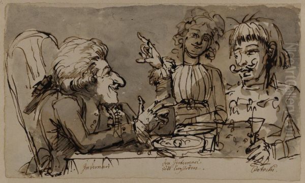 Dinner at the House of the Envoy of Saxony, Friedrich August Internari and his Wife together with the Polish Exile Jan Potocki - view 1