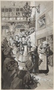 Procession to the Bridal Bath (illustration for Svenska folket) by Carl Larsson