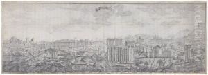 Panorama over de antika ruinfalten i Palmyra by Cornelius Loos