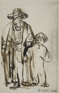 Gammal man och en pojke by Rembrandt