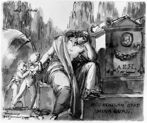 Illustration till visan "Pa lifvets modosamma strat" Tredje versen "Med kenslan utaf mina qval" Illustration till visan "Pa lifvets modosamma strat" Tredje versen "Med kenslan utaf mina qval"