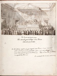 Queen Christina of Sweden at a Banquet Given by Pope Clement IX on 9 December 1668 by Pierre Paul Sevin