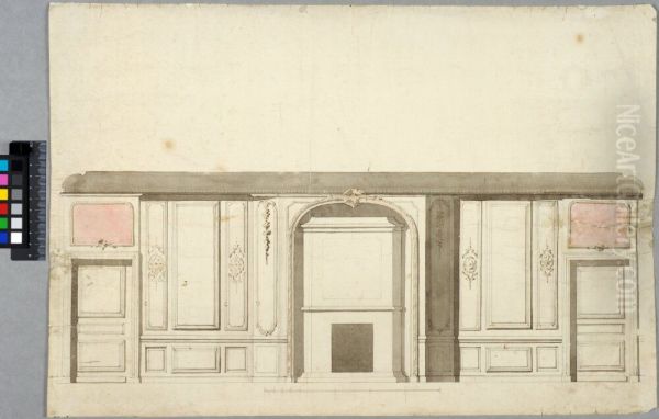 Draft for a wall with a stove in a broad niche, elevation - view 1