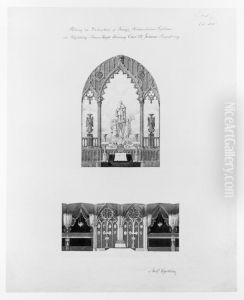 Decoration of Riddarholm Church for the funeral of Charles XIV in 1844