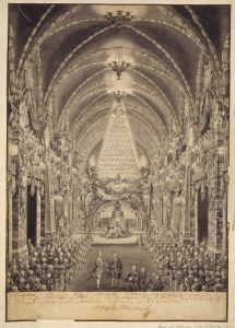 Decoration of Riddarholm Church for the funeral of Fredrik I in 1751 by Jean Eric Rehn