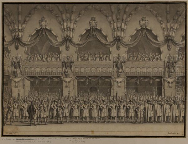Decoration of Riddarholm Church for the funeral of Queen Ulrika Eleonora in 1693 - view 1