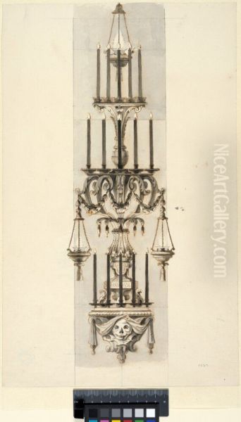 Proposed candle-holders for the funeral of Queen Ulrika Eleonora the Elder in 1693 - view 1