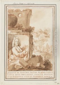 Portratt av Alessio de Marchis by Agostino Masucci