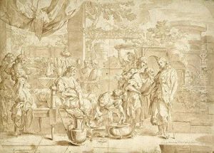 Antike Szene Mit Einer Romerin Bei Der Toilette by Jacopo Alessandro Calvi Il Sordino