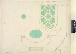 The Eastern Part of the Gardens of Versailles with the Fer a Cheval and the Bassin de Latone. Plan by Nicodemus Tessin the Younger