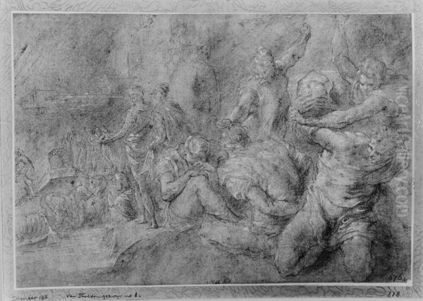 The Greeks Embark after the Fall of Troy - view 1