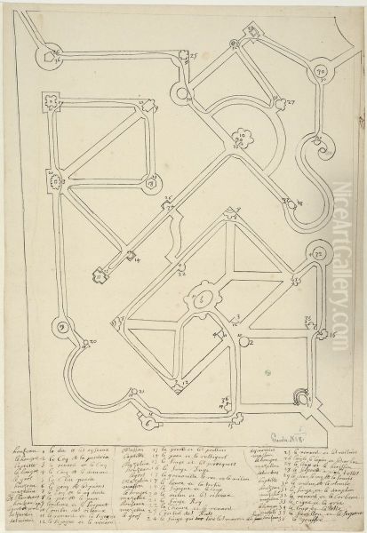 Plan av Labyrinten i Versailles - view 1