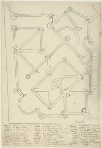 Plan av Labyrinten i Versailles by Nicodemus Tessin the Younger