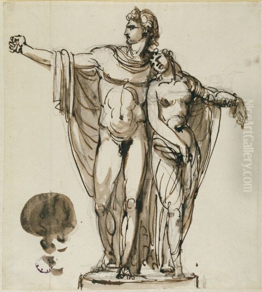 Mars and Venus, I, sketch - view 1