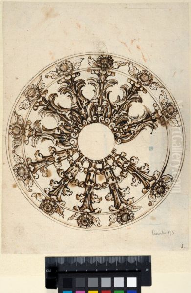 Design for a Carriage Wheel with Sunflower Spokes - view 1