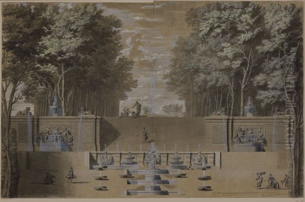 Vy av kaskadtrappa, formodligen for Sceaux - view 1