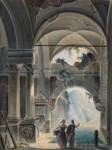 Tempelgewolbe An Einem Seeufer by Pompeo Calvi