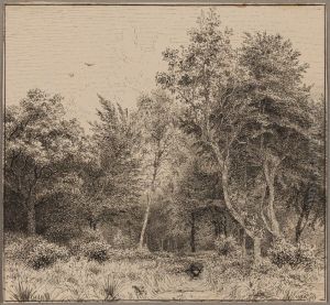 The Jetty in Sandvig's port, Bornholm View of a forest by Vilhelm Kyhn