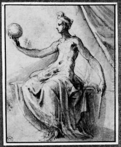 Etuder till Fortuna, Lucrezia, En gubbe. Af Francesco Vanni. by Francesco Vanni