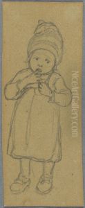 Girl with a Finger in her Mouth, Study for Churchgoers Arriving at Leksand Girl with a Finger in her Mouth, Study for Churchgoers Arriving at Leksand