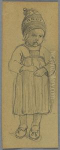 Girl, Study for Churchgoers Arriving at Leksand