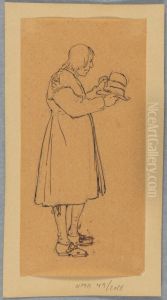 Man Looking at his Hat (Study for Churchgoers in Boats, Leksand, Dalecarlia) Man Looking at his Hat (Study for Churchgoers in Boats, Leksand, Dalecarlia)