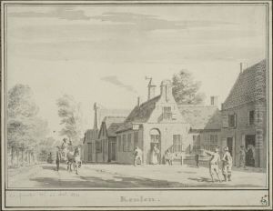 Vy over ett vardshus i Cologne by Cornelis Pronk