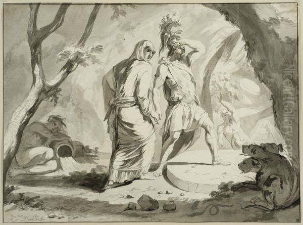 Aeneas nedstiger i underjorden - view 1