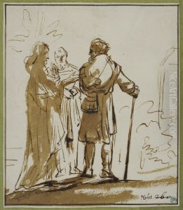 Jesus pa vag till Emmaus by Rembrandt