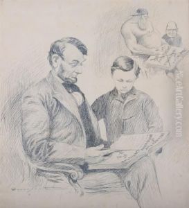 Political Cartoon Of Abraham Lincoln With Son