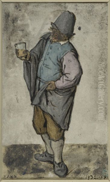 Staende man som haller ett glas - view 1