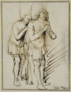 Adam och Eva efter syndafallet by Philips Koninck