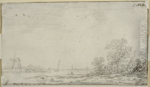 Landskap med kanal by Jan van Goyen