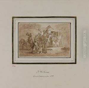 Rovare anfaller en postvagn by Jorgen Valentin Sonne