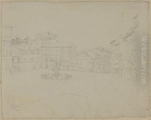 Stadsbild, Italien. Piazza Barberini, Rom by Jorgen Roed