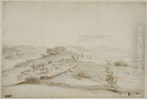 Landskap med vardshus, nara Rieti Landskap med vardshus, nara Rieti