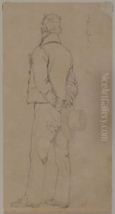 Staende man med handerna pa ryggen, figurstudie by Jorgen Roed