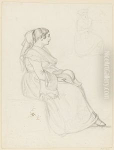 A Woman with a Hat on her Lap A Woman with a Hat on her Lap