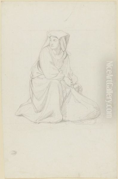 The Life of the People at Piazza Barberini, Study - view 1