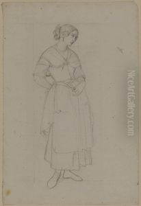 Folkliv pa Piazza Barberini, studie by Albert Kuchler