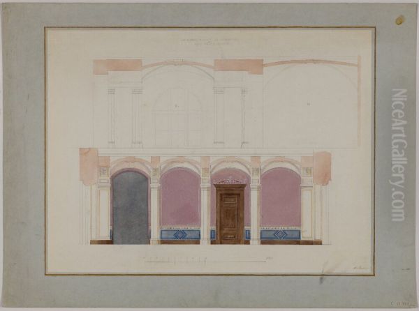 Longitudinal section, Room III and IV, Entrance floor (reproduction) - view 1