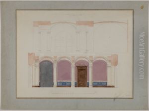 Longitudinal section, Room III and IV, Entrance floor (reproduction) by Friedrich August Stuler