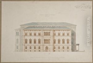 Nationalmuseum. Fasaden at norr by Friedrich August Stuler