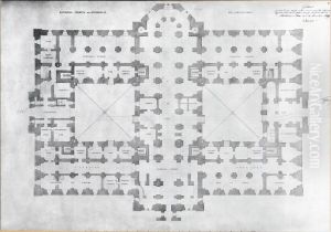 Nationalmuseum. Plan av kallaravaningen by Friedrich August Stuler