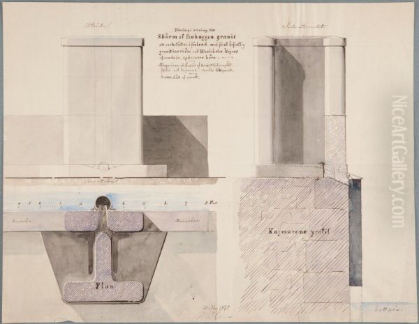 Nationalmuseum. Forslagsritning till skarm vid Blasieholmskajens sydvastra horn - view 1