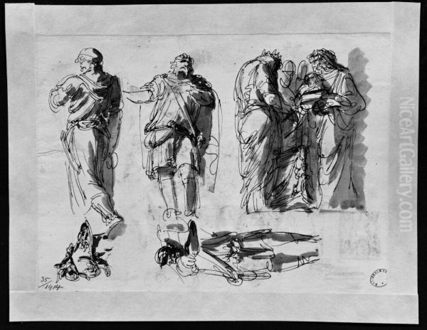 Draped figures - view 1