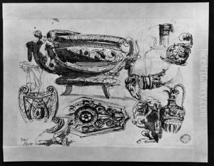 Urns, shields by Giuseppe Cades