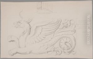 Nationalmuseum. Grip, studiefor ornament- fris, sal 92, ovre vaningen by Friedrich August Stuler